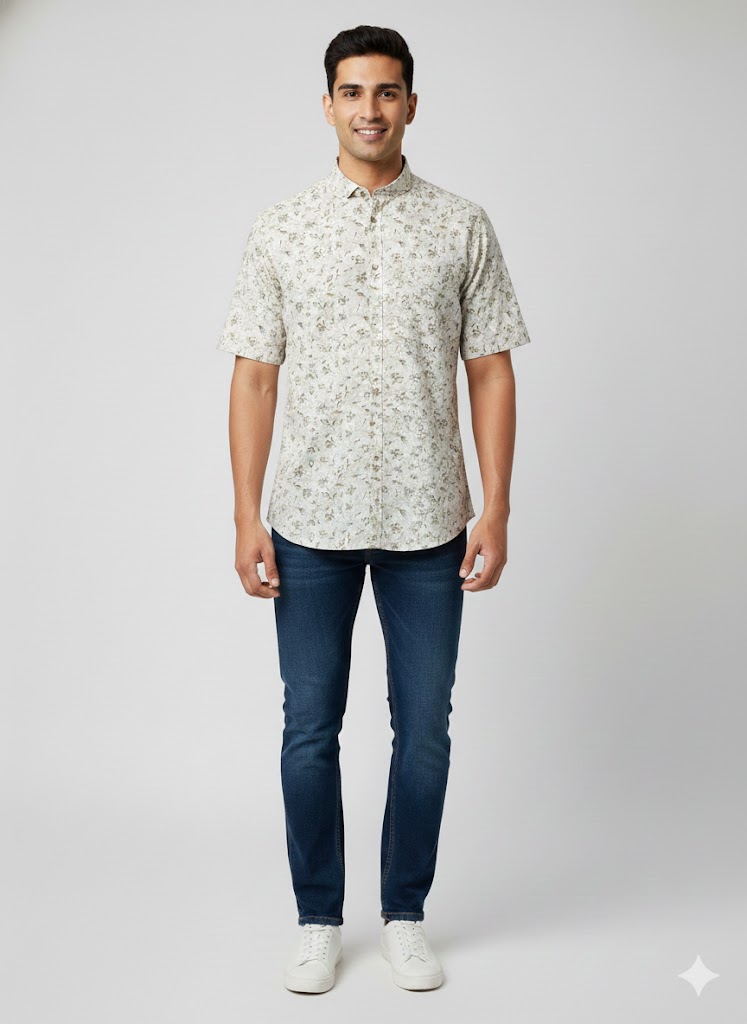 Men’s Ethnic Mandarin collar half sleeve short kurta for summer FCCHS-01